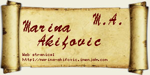 Marina Akifović vizit kartica